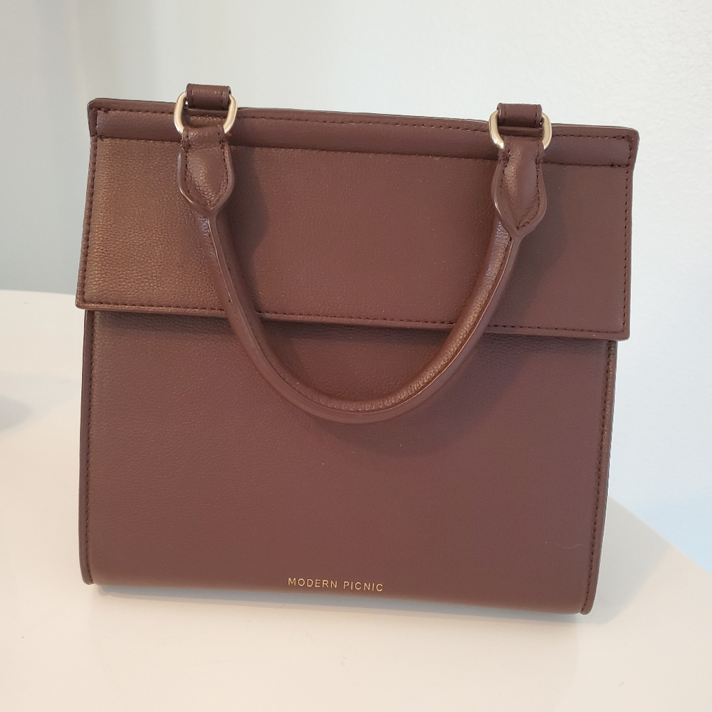 Vegan Leather Modern Picnic Lunch Bag